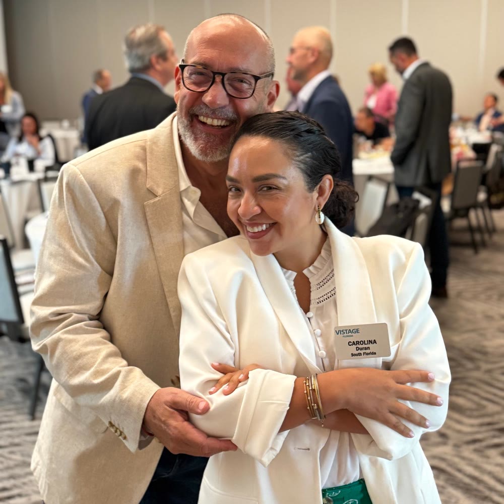 Carolina Duran and Carlos Garrido at a Vistage Florida event
